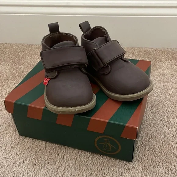 Original Penguin | Shoes | Original Penguin Velcro Brown Dress Shoes  Toddler Size 6 | Poshmark